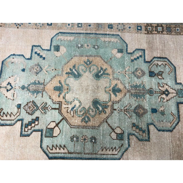 Textile Vintage Medallion Design Faded Turkish Peach Color Rug For Sale - Image 7 of 11