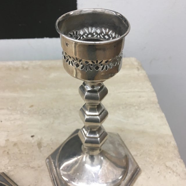 Gorham Manufacturing Company Candle Holders Silver Plate - A Pair For Sale - Image 4 of 9