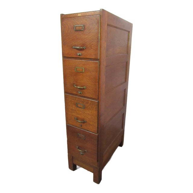Antique Oak File Cabinet Cupboard Rare Weis For Sale