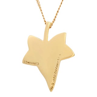 Vintage 18 Karat Yellow Gold Tiffany & Co Angela Cummings Leaf Pendant Necklace For Sale