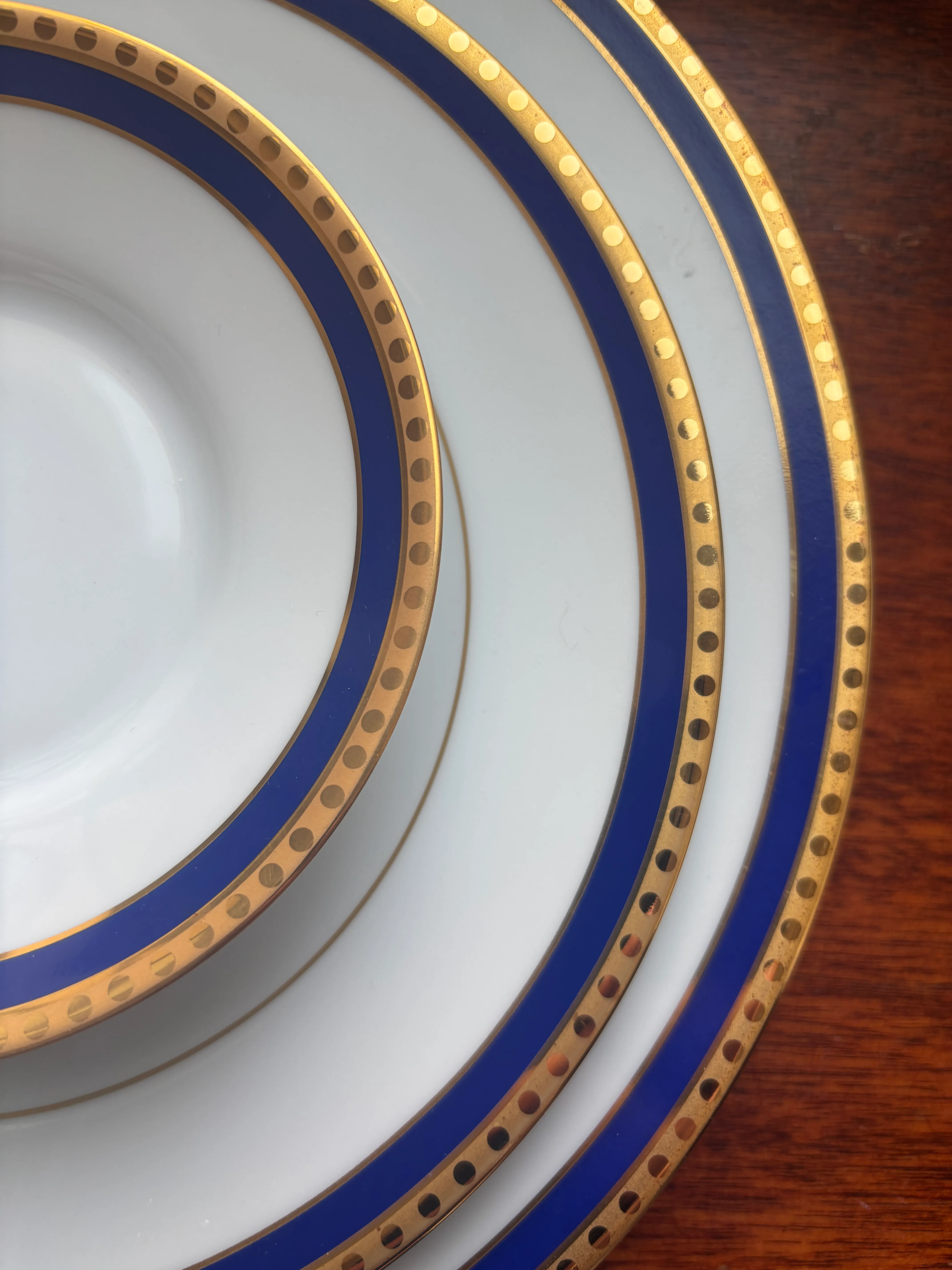 1990s Tiffany & Co. “Blue Band” Fine China – 12-Place Setting With