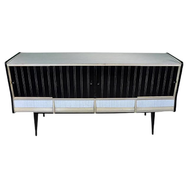 Spanish Black & White Sideboard, 1960s For Sale