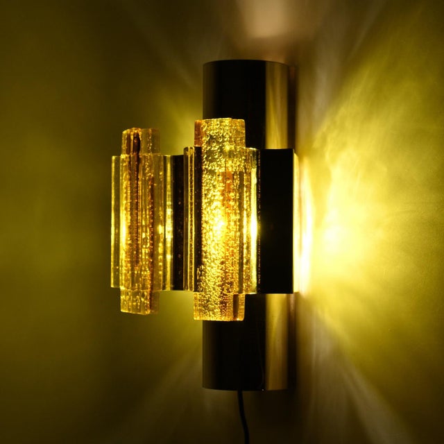 Black Danish Yellow Acrylic Wall Lamp by Claus Bolby for Cebo Industri, 1970s For Sale - Image 8 of 10