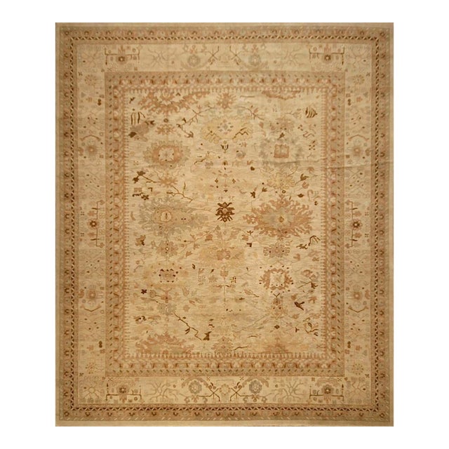 Rug & Kilim’s Modern Oushak Style Rug in Geometric Floral Pattern For Sale