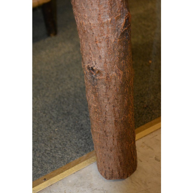 Vintage Hand Crafted Adirondack Style Log Wood Console Hall / Sofa Table - Angled Edge For Sale - Image 15 of 17