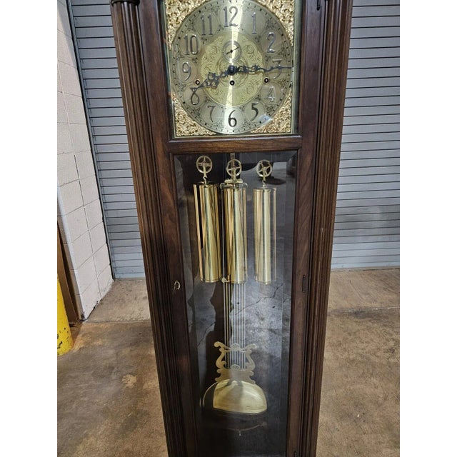 Mid 20th Century Sligh Trends Mahogany Chippendale Grandfather Clock