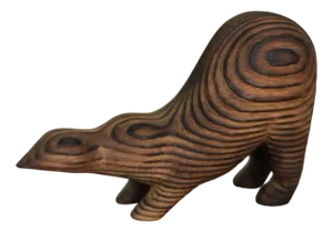 Vintage Danish Modern Dark Wood Sculpture Badger Figurine, 1960s