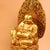 Bronze Late 20th Century Gilded Bronze Laughing Buddha Statue on Lotus Throne For Sale - Image 8 of 9