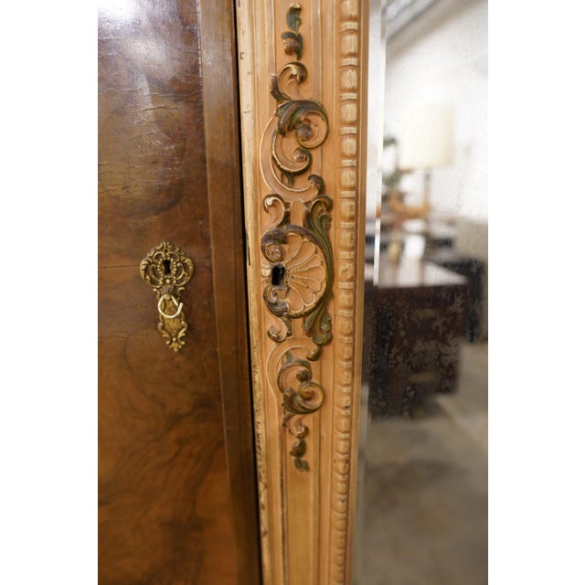 Antique French Rococo Revival Triple Wardrobe Armoire For Sale In Austin - Image 6 of 14