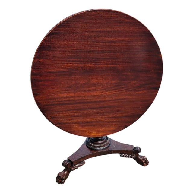 19th C American Mahogany Round Flip Top Center Breakfast Table For Sale