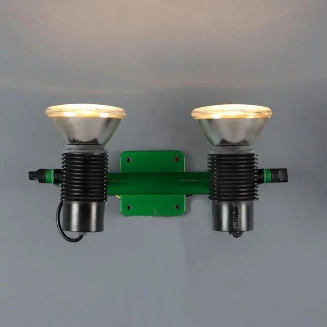Vintage Wall Lamp in Green Enamelled Metal from Stilnovo, 1980s For Sale - Image 3 of 9
