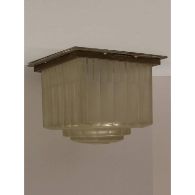 Early 20th Century French Art Deco Flush Mount Signed by Sabino For Sale - Image 5 of 7