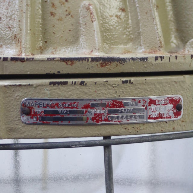 1970s Vintage French Industrial Cast Iron Pendant Lamp by Mapelec Amiens, 1977 For Sale - Image 5 of 6