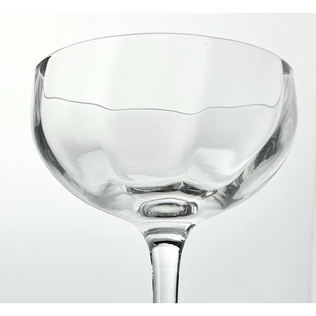 1980s 1980s Sasaki Crystal “Seville” Set of 10 Optic Coupe Champagne Glasses For Sale - Image 5 of 5