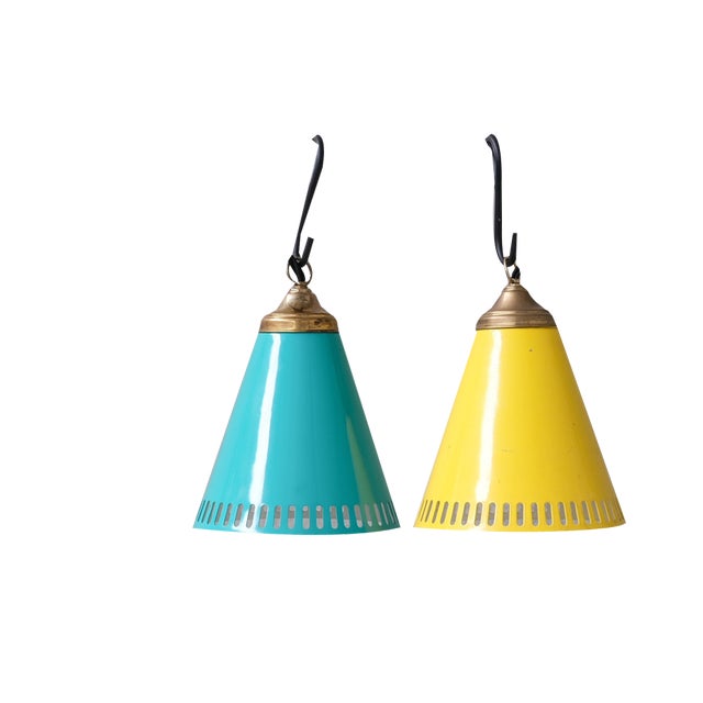 New Stock Mid-Century Metal Pendant Shade Lights (6 Available), 1970s For Sale