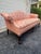 Chippendale Vintage Mid 20th Century Hickory Chair Chippendale Settee With Peach Silk Damask Upholstery For Sale - Image 3 of 12
