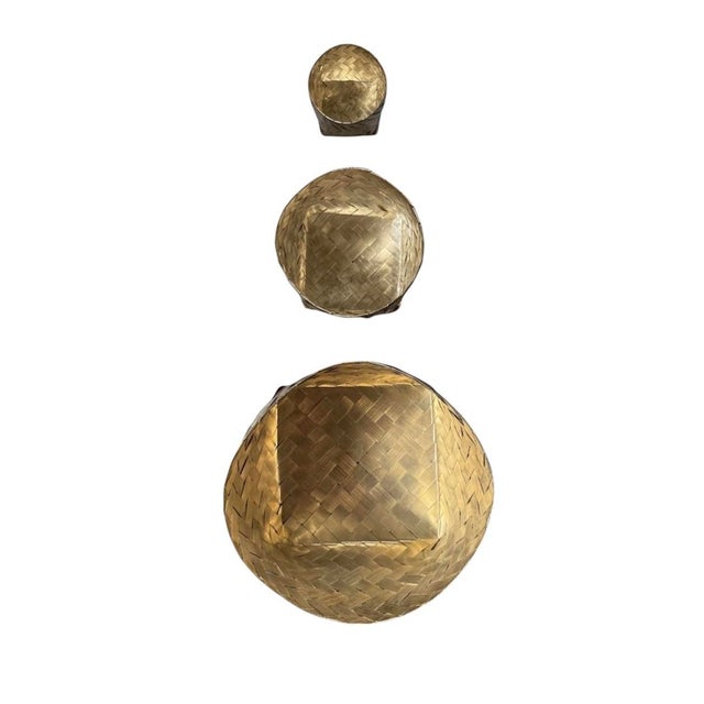 Set/3 Silver Tane Attrib Woven Baskets For Sale - Image 4 of 8