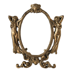 Vintage Art Nouveau Solid Brass Figural Picture Frame