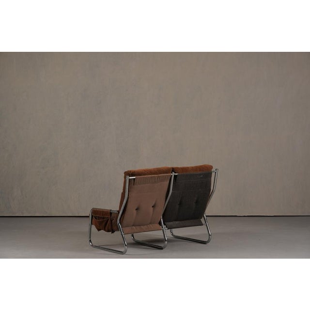Textile Mid-Century Armchair and Sofa Set by Gillis Lundgren for Ikea, Sweden, 1970s, Set of 2 For Sale - Image 7 of 18