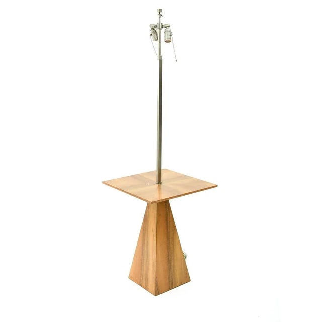 Wood 1960s Harvey Probber Walnut Floor Lamp With Table For Sale - Image 7 of 8