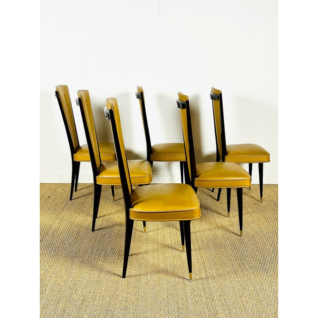 French Art Deco Dining Chairs, 1940, Set of 6 For Sale - Image 4 of 18