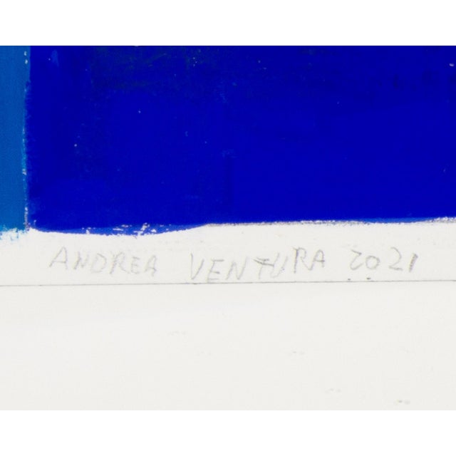 Blue 2021 “Maria Callas” Mixed Media Painting by Andrea Ventura For Sale - Image 8 of 8