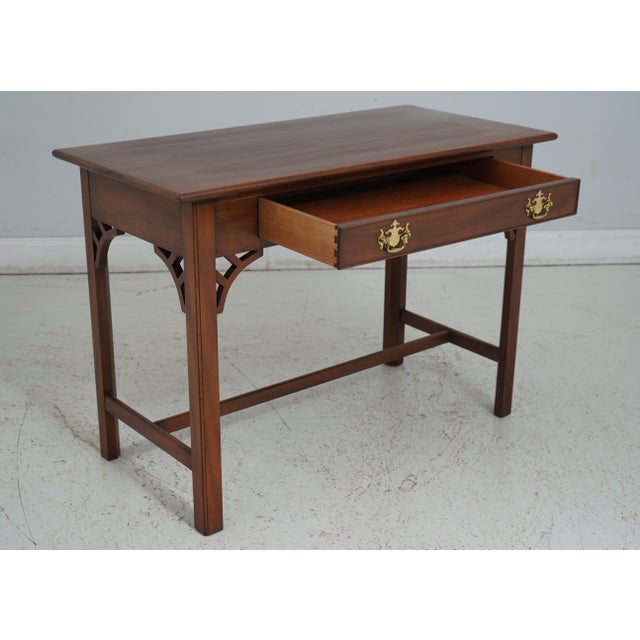 Chippendale Kittinger Colonial Williamsburg 1 Drawer Mahogany Desk For Sale - Image 3 of 12
