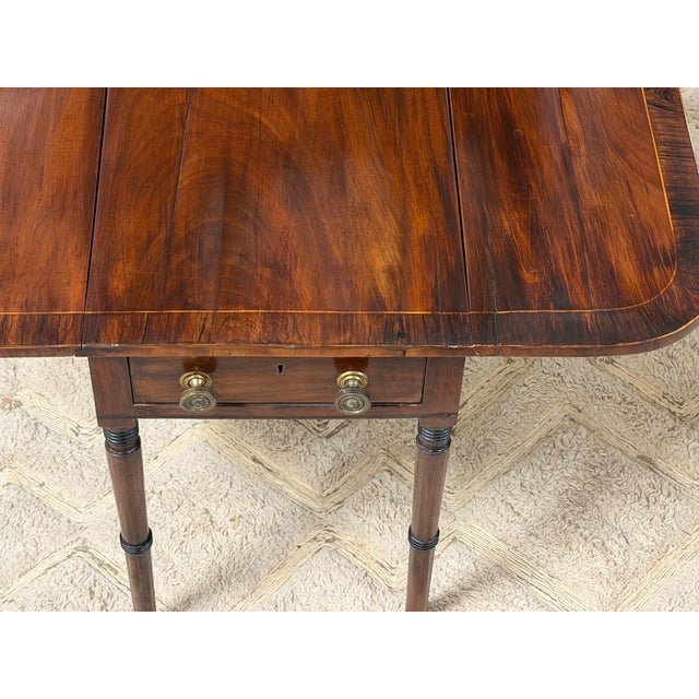 English Regency Mahogany Diminutive Drop-Leaf Side Table with Drawer, Circa 1830 For Sale - Image 10 of 14