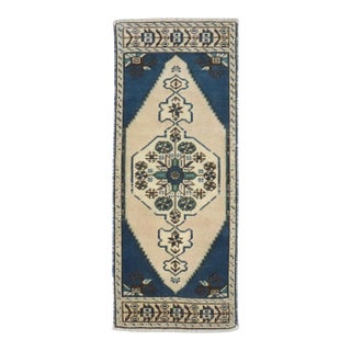 Vintage Zabihi Collection Turkish Mini Rug - 1'4" x 3'2" For Sale