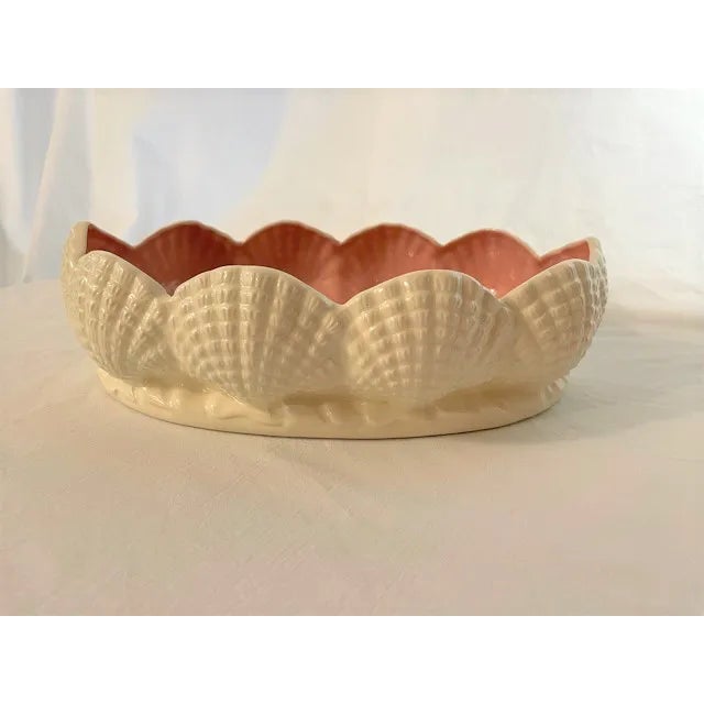 Darling Coastal Pink & White Ceramic Bowl Set- 7 Pieces For Sale - Image 4 of 9