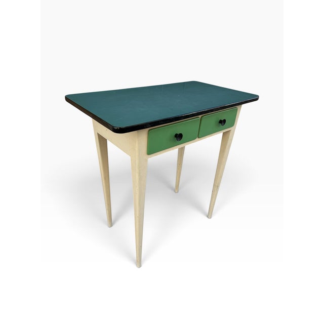 Blue Formica Side Table, France, 1950s For Sale - Image 4 of 10