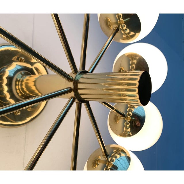Mid-Century Modern Space Age German Brass Ceiling Lamp from Kaiser Leuchten, 1960s For Sale - Image 4 of 18