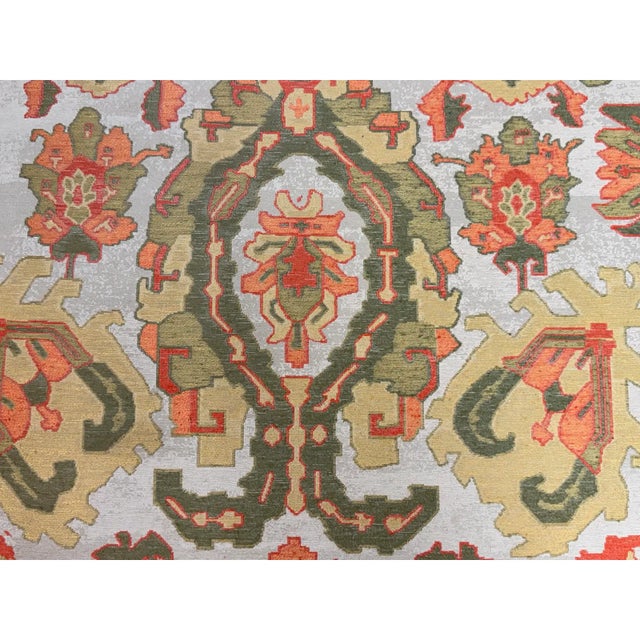 Textile Patricia Edwards for Partridge Bespoke Upholstered Ottoman + Casters For Sale - Image 7 of 12