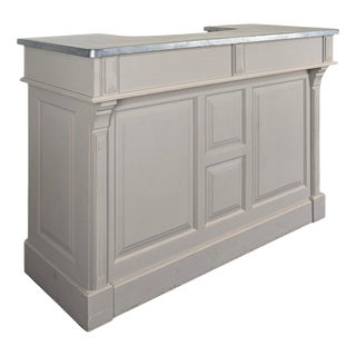 Bar Counter in Pine with Grey Patina For Sale