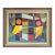 Mid-Century Modern 'Modernist Mosaic' Vintage Original Swedish Geometric Abstract Oil Painting, Framed For Sale