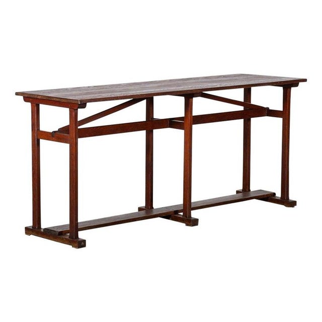 19th Century French Convent Pine Hall Console Table For Sale - Image 16 of 16