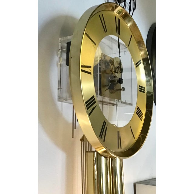1960s 1960s Howard Miller Plexiglass and Gold Finish Wall Clock For Sale - Image 5 of 8
