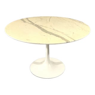 Round Marble Dining Table with Tulip Foot, 1960s For Sale