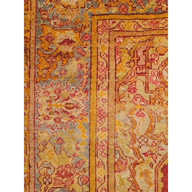 Antique Turkish Oushak Room Size Rug, Handwoven Wool, Red & Yellow, 10' x 12' For Sale - Image 14 of 16