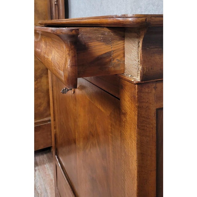 Louis Philippe Walnut Secretaire with Curved Top For Sale - Image 6 of 9
