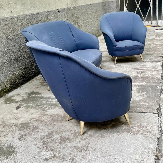Armchairs and Sofa from Isa Bergamo, 1950s, Set of 3 For Sale - Image 6 of 11