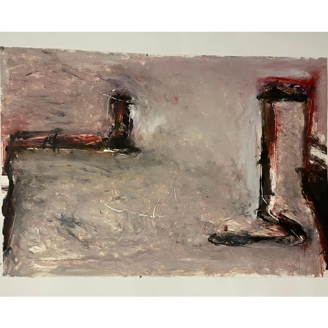 Tom Lieber, Large Abstract Expressionist Color Monotype Oil Painting Tom Lieber Mixed Media, 1987 For Sale - Image 4 of 11