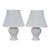 Pair of Vintage White Ceramic Ginger Jar Table Lamps With Floral Relief & Diane Shades For Sale
