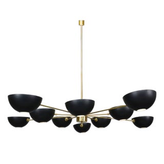 Brass Chandelier in the style of Stilnovo For Sale