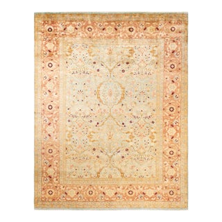 Eclectic, One-of-a-Kind Hand-Knotted Area Rug - Light Blue, 8' 10" x 11' 5" For Sale