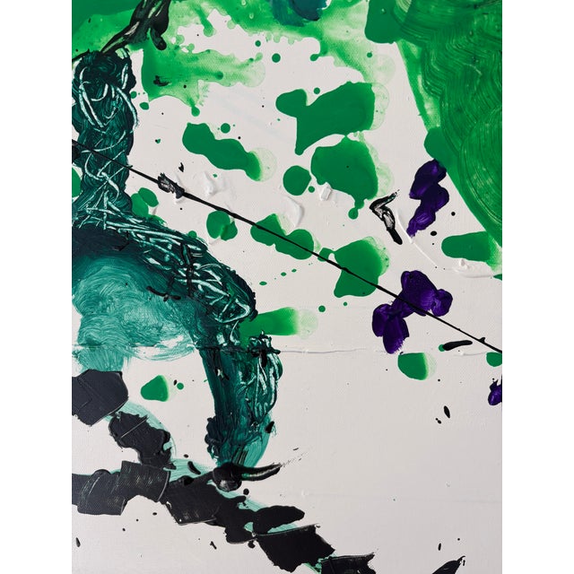 Signed Abstract Acrylic Painting For Sale - Image 10 of 12