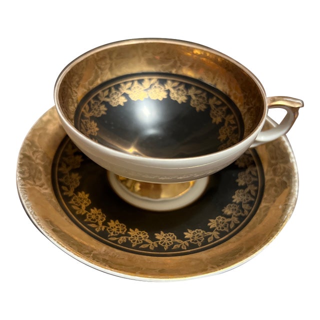 Vintage Bavarian Demitasse Espresso Cup & Saucer, Turkish Coffee Cup For Sale