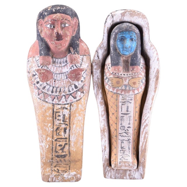 Ramesside Dynasty Egyptian Polychromed Ushabti New Kingdom Decorative For Sale