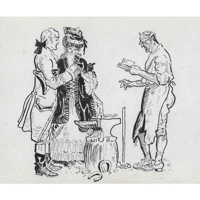 1930s Double Sided Early American Illustration For Sale - Image 4 of 4