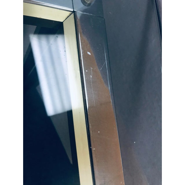 Chrome Mid-Century Modern Mastercraft Style Brushed Brass and Chrome Console Table For Sale - Image 8 of 13